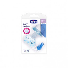 Chicco Pack Chup. Physio Soft Azul 16-36M + Clip