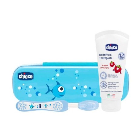 Chicco Conjunto Higiene Oral 12M Azul